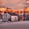 Barns With Snow Paint By Number