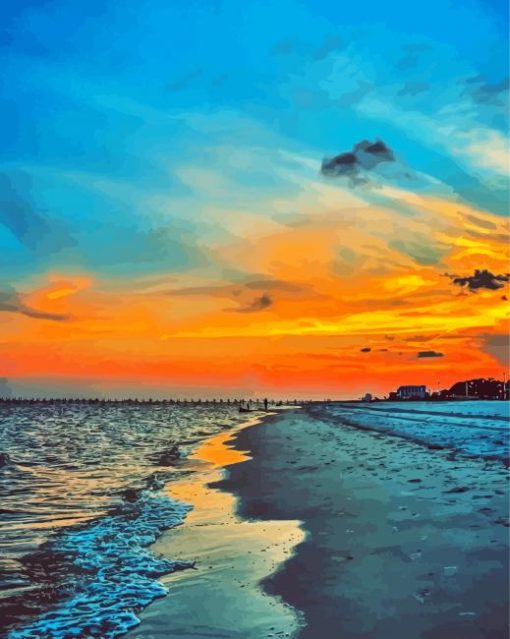 Biloxi Beach Gulfport Paint By Number