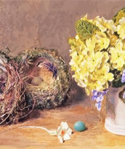 Bird Nests And Flowers Paint By Number