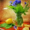 Blue Flowers In Vase Paint By Number