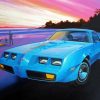 Blue Pontiac Firebird Paint By Number