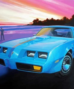 Blue Pontiac Firebird Paint By Number