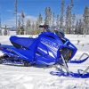 Blue Snowmobile Paint By Number