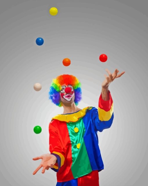 Clown Juggling Paint By Number