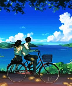 Couple Riding Bicycles Paint By Number