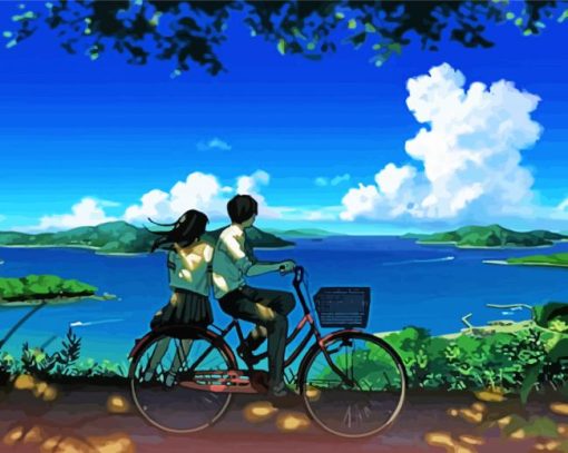 Couple Riding Bicycles Paint By Number