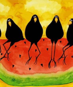 Crows On Water Melon Paint By Number