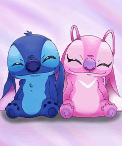 Cute Angel And Stitch Paint By Number