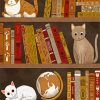 Cats In Bookshelves Paint By Number