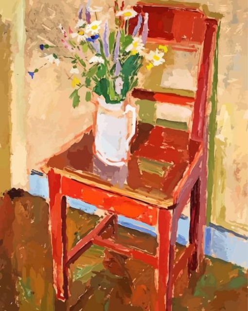 Flowers Vase On Chair Paint By Number