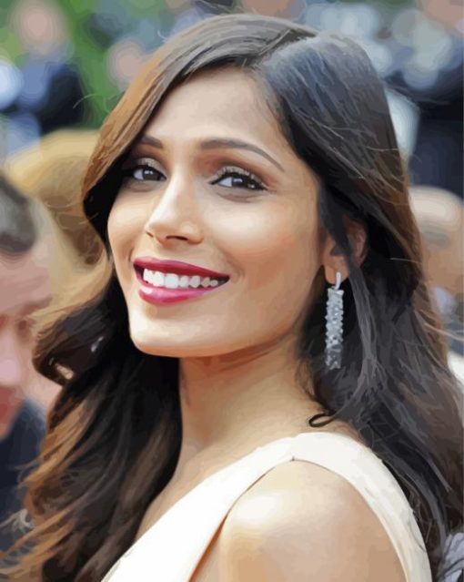 Freida Pinto Smiling Paint By Number