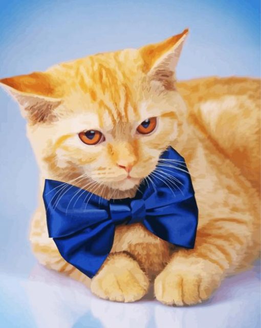 Ginger Cat With Bow Tie Paint By Number