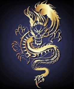 Golden Dragon Logo Paint By Number