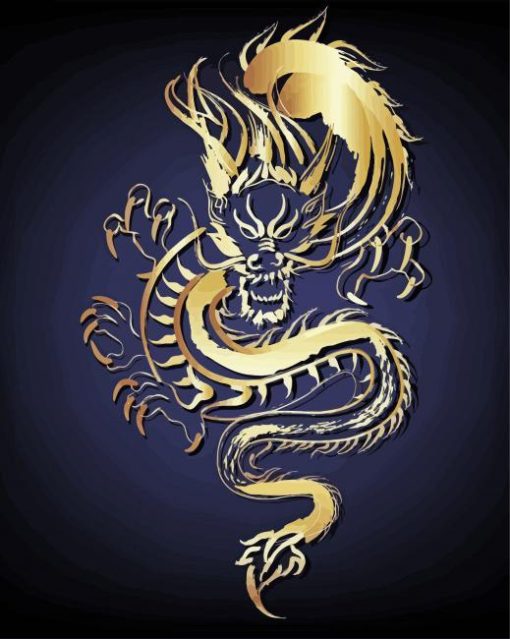 Golden Dragon Logo Paint By Number