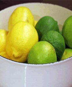 Lemons And Limes In Bowl Paint By Number