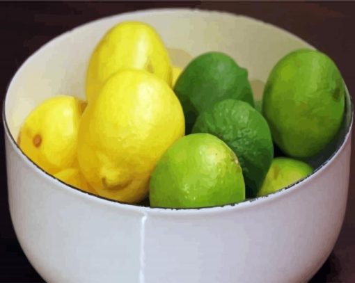 Lemons And Limes In Bowl Paint By Number