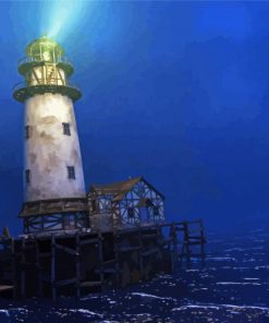 Medieval Lighthouse In Sea Paint By Number