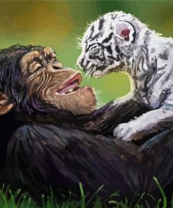 Monkey And White Tiger Paint By Number