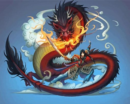 Mulan And Mushu Dragon Paint By Number