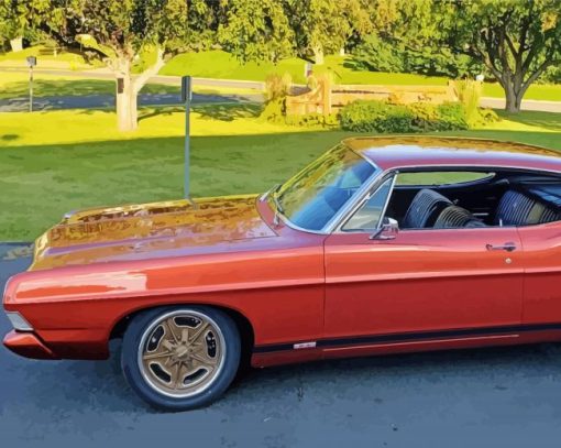 Orange 68 Ford Galaxie Paint By Number