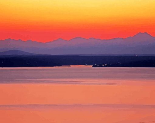 Puget Sound Sunset Paint By Number