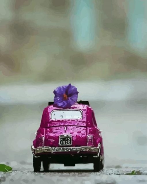 Purple Volkswagen Beetle Toy Paint By Number