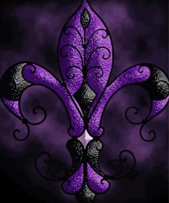 Purple Fleur De Lis Paint By Number