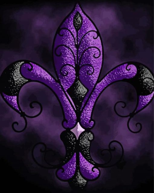 Purple Fleur De Lis Paint By Number