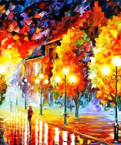 Raining Street At Night Paint By Number