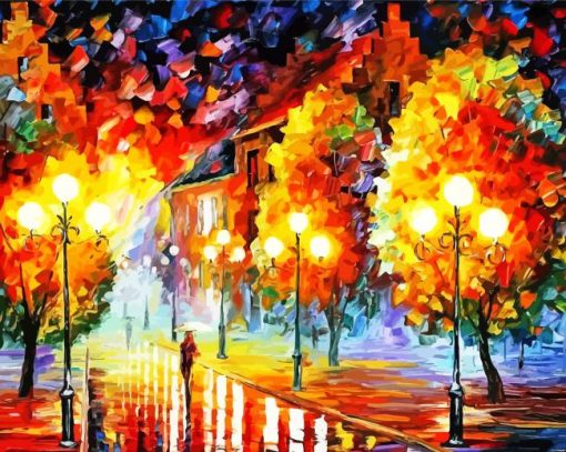 Raining Street At Night Paint By Number