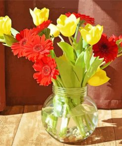 Red and Yellow Wildflowers Paint By Number