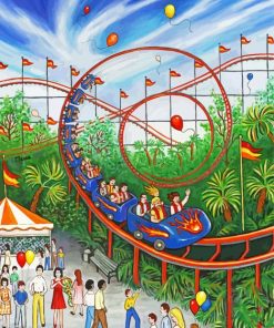 Roller Coasters Art Paint By Number