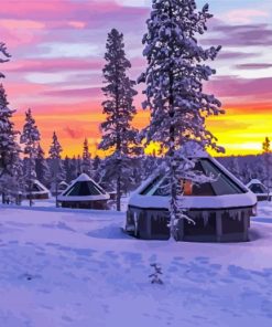 Lapland Snowy Landscape Paint By Number