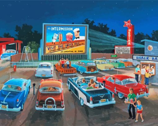 The Drive In Movie Paint By Number