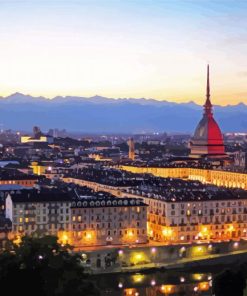 Turin City At Night Paint By Number