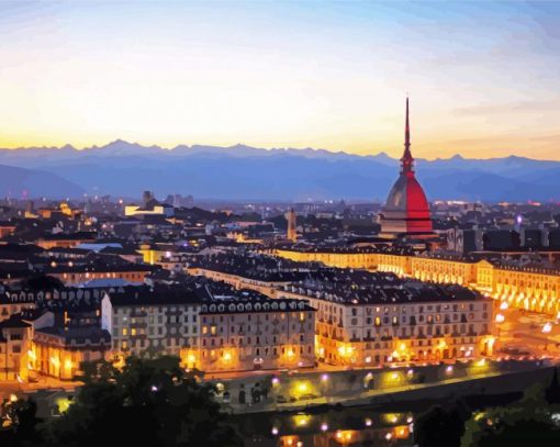 Turin City At Night Paint By Number