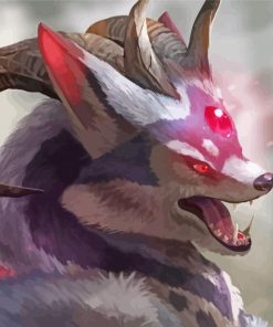 Wolf Dragon With Horns Paint By Number