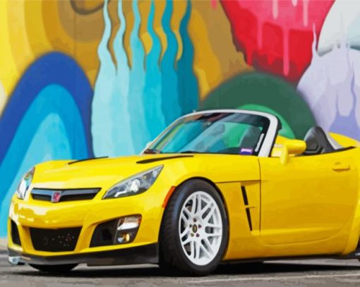 Yellow Satrn Sky Car Paint By Number