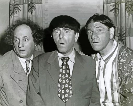 Monochrome Threes Stooges Paint By Number