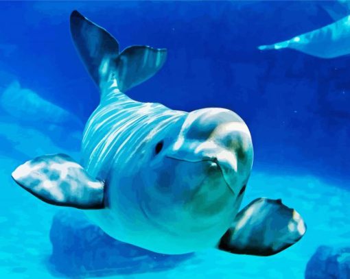 Baby Beluga Whale Paint By Number