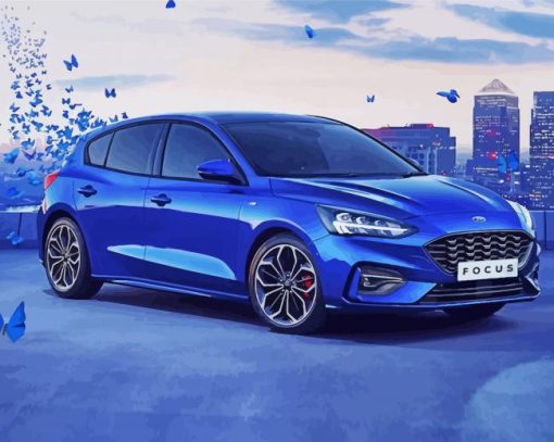 Blue Ford Focus Paint By Number