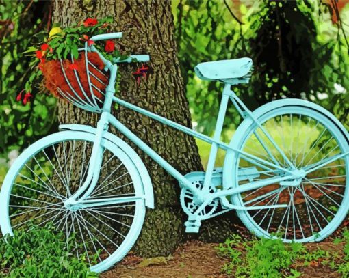 Green Bicycle Paint By Number