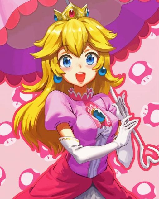 Cute Princess Peach Paint By Number