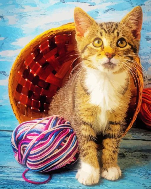 Kitten With Yarn Paint By Number