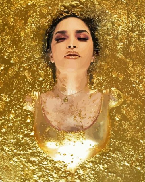 Woman In Gold Luide Glitter Paint By Number