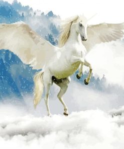 White Mythical Horse Paint By Number