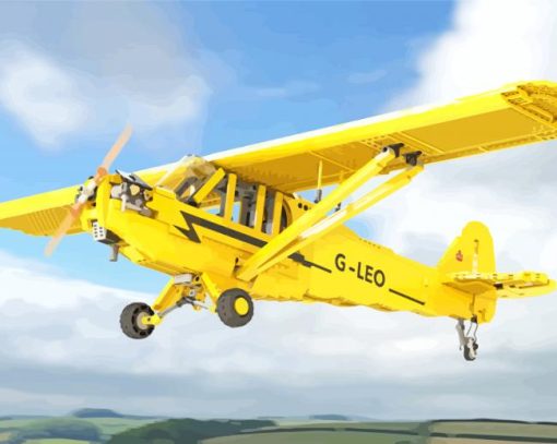 Yellow Piper Cub Paint By Number