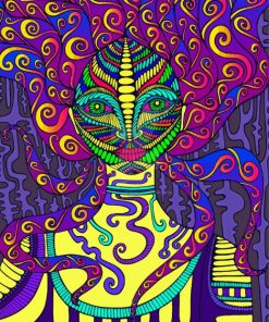 Abstract Psychedelic Woman Paint By Number