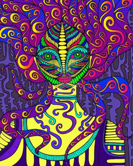 Abstract Psychedelic Woman Paint By Number