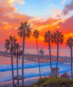 Beautiful Sunset In San Clemente Beach Paint By Number